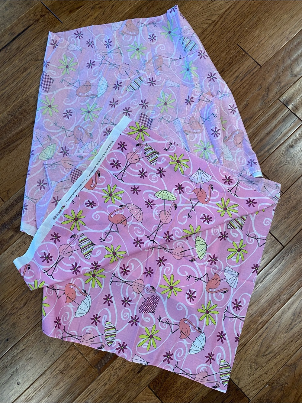 Pink Flamingo Print Cotton Fabric